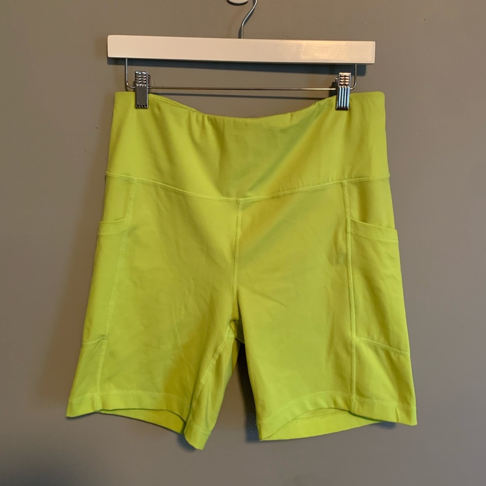 Yogalicious High-Waist Yellow/Green Women’s Bike Shorts
